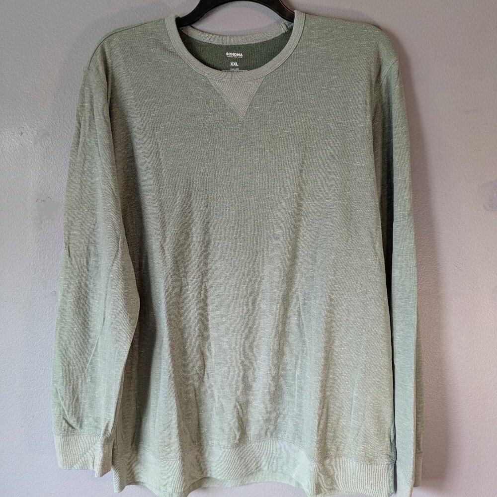 Sonoma Men's XXL Crewneck Sweater Olive Green Snow